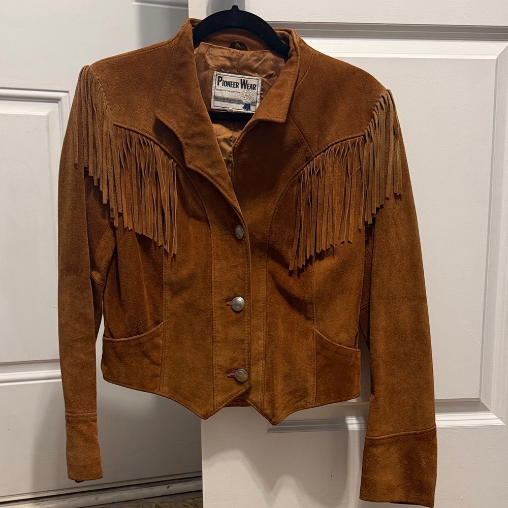 PIONEER Women's Brown Suede Fringe Jacket